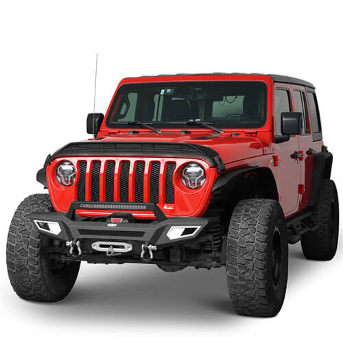 Load image into Gallery viewer, Jeep JL & JT Front Bumper 4x4 jeep parts w/Winch Plate & Light Bar- Hooke Road b3044s 8
