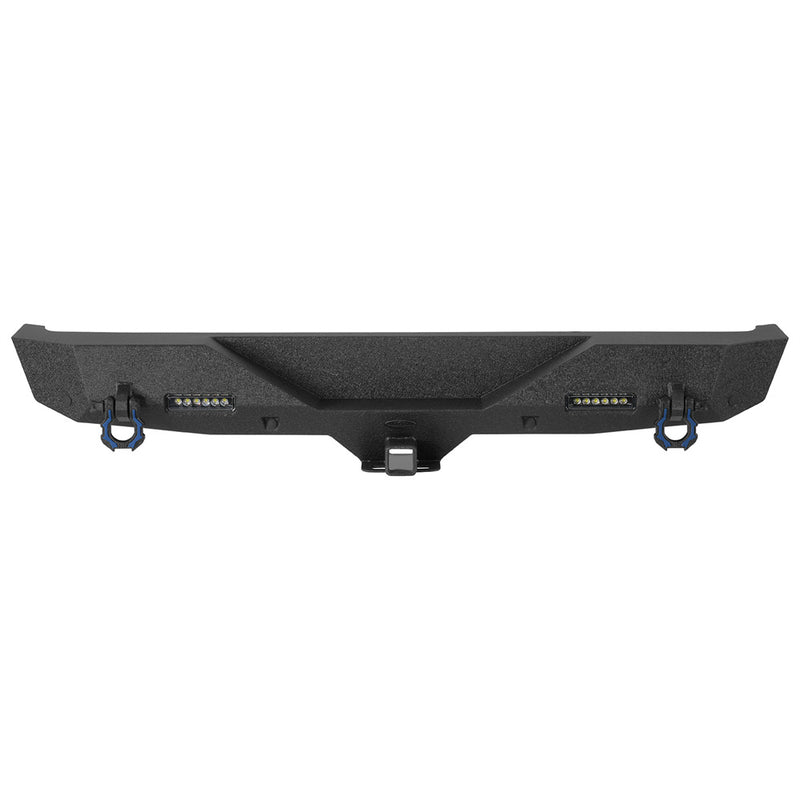 Load image into Gallery viewer, Hooke Road Black Series Rear Bumper w/2 Inch Hitch Receiver & LED Spotlights(18-26 Jeep Wrangler JL)