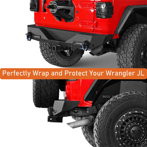 Load image into Gallery viewer, HookeRoad Jeep JL Rear Bumper w/2 Inch Hitch Receiver for 2018-2022 Jeep Wrangler JL b3003bs 11