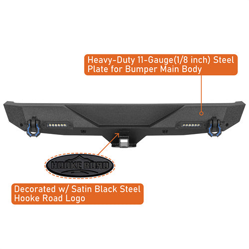 Load image into Gallery viewer, HookeRoad Jeep JL Rear Bumper w/2 Inch Hitch Receiver for 2018-2022 Jeep Wrangler JL b3003bs 12
