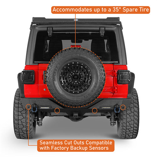 Load image into Gallery viewer, HookeRoad Jeep JL Rear Bumper w/2 Inch Hitch Receiver for 2018-2022 Jeep Wrangler JL b3003bs 9