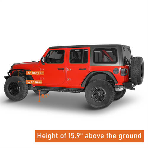 Load image into Gallery viewer, HookeRoad Jeep JL Side Steps Running Boards for 2018-2023 Jeep Wrangler JL b3045 19