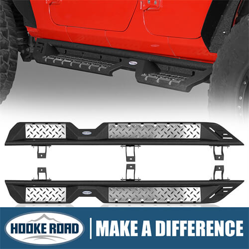 HookeRoad Jeep JL Side Steps Running Boards for 2018-2023 Jeep Wrangler JL b3045 1