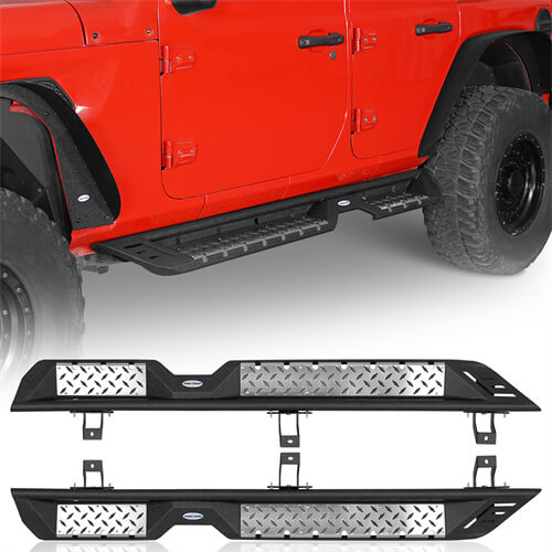 KYBOLT Running Boards For 2018-2024 Jeep Wrangler JL 2 Door - Powder Coated Side Steps/Rocker Bars