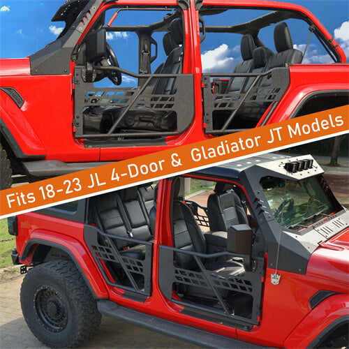 Load image into Gallery viewer, Jeep JL Tube Doors 4 Door Rock Crawler half doors for 2018-2023 Jeep Wrangler JL & Jeep Gladiator JT - HookeRoad  b3009s 11