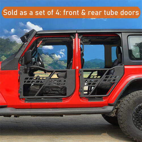 Jeep JL Tube Doors 4 Door Rock Crawler half doors for 2018-2023 Jeep Wrangler JL & Jeep Gladiator JT - HookeRoad  b3009s 6
