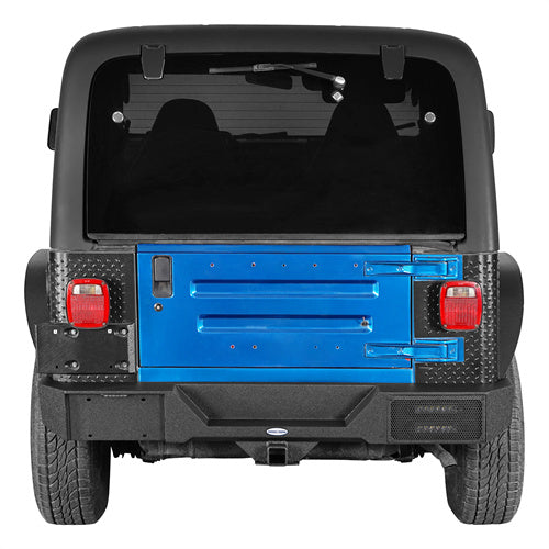 Load image into Gallery viewer, Hooke Road Jeep Rear Bumper w/Hitch Receiver for 1987-2006 Jeep Wrangler TJ & YJ b1039s 2
