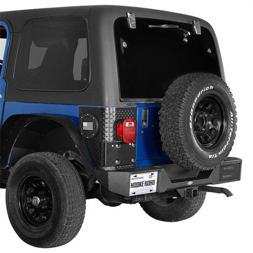 Load image into Gallery viewer, Hooke Road Jeep Rear Bumper w/Hitch Receiver for 1987-2006 Jeep Wrangler TJ & YJ b1039s 3