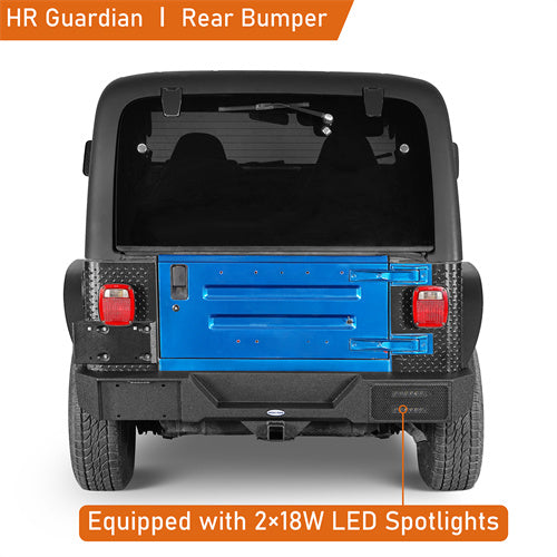 Load image into Gallery viewer, Hooke Road Jeep Rear Bumper w/Hitch Receiver for 1987-2006 Jeep Wrangler TJ & YJ b1039s 8