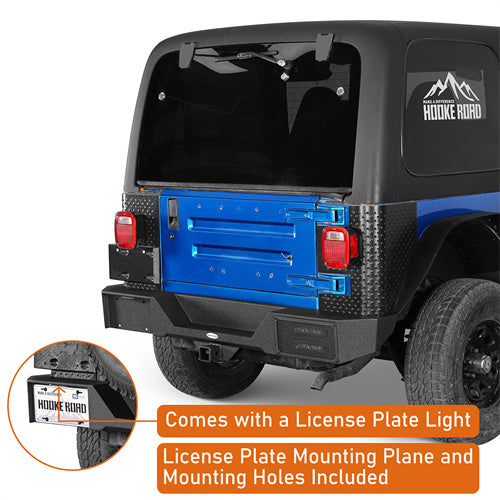 Load image into Gallery viewer, Hooke Road Jeep Rear Bumper w/Hitch Receiver for 1987-2006 Jeep Wrangler TJ & YJ b1039s 9