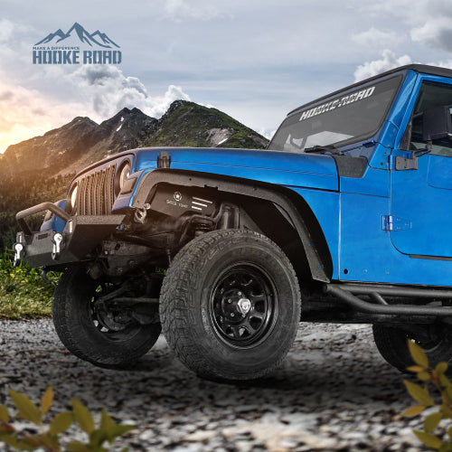 Load image into Gallery viewer, Hooke Road Jeep TJ Front Wheel Well Liners Front Inner Fender Liner for 1997-2006 Jeep Wrangler TJ b1034s 5