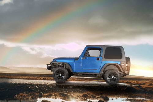 Load image into Gallery viewer, Hooke Road Jeep TJ Rear Wheel Well Liners "Since 1941" for 1997-2006 Jeep Wrangler TJ b1035s 4