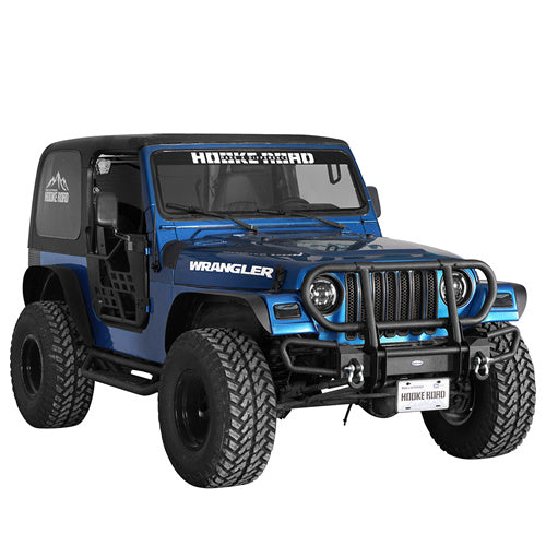 Load image into Gallery viewer, Hooke Road Jeep TJ YJ Front Bumper Brush Grille Guard b1068s 3