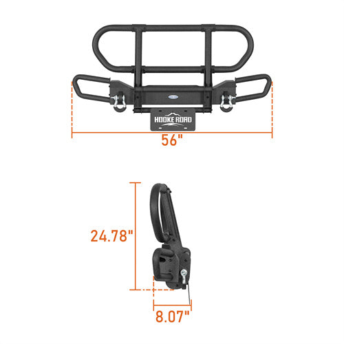 Load image into Gallery viewer, Hooke Road Jeep TJ YJ Front Bumper Brush Grille Guard b1068s 4