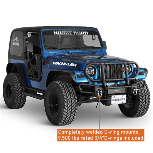 Load image into Gallery viewer, Hooke Road Jeep TJ YJ Front Bumper Brush Grille Guard b1068s 7