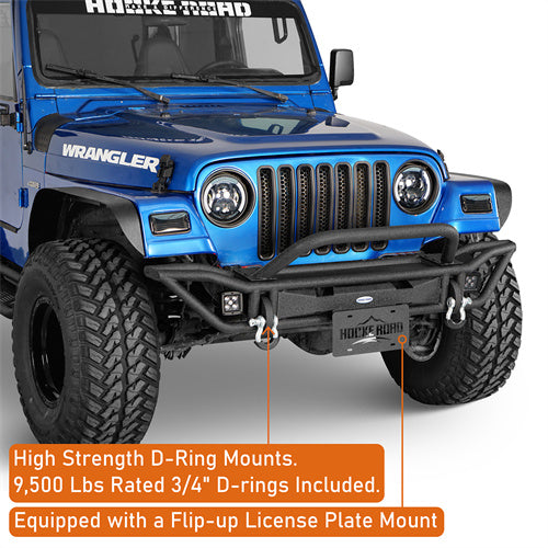 Load image into Gallery viewer, Hooke Road Jeep Tubular Front Bumper for 1997-2006 Jeep Wrangler TJ b1071s  10