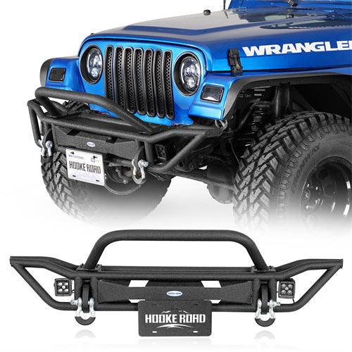 Hooke Road Jeep Tubular Front Bumper for 1997-2006 Jeep Wrangler TJ b1071s  1