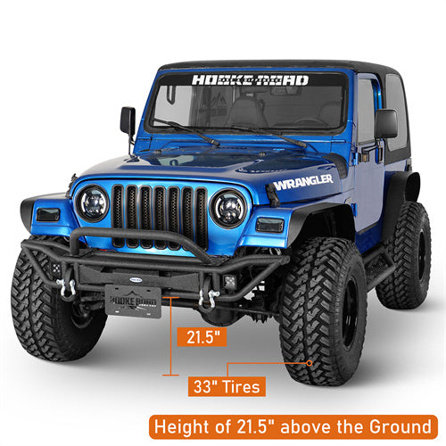 Load image into Gallery viewer, Hooke Road Jeep Tubular Front Bumper for 1997-2006 Jeep Wrangler TJ b1071s  9