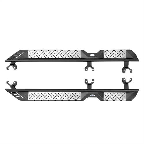 Load image into Gallery viewer, Wheel To Wheel Running Boards Side Step Bars For 2007-2018 Jeep Wrangler JK 4-Door - Hooke Road b2082s 18