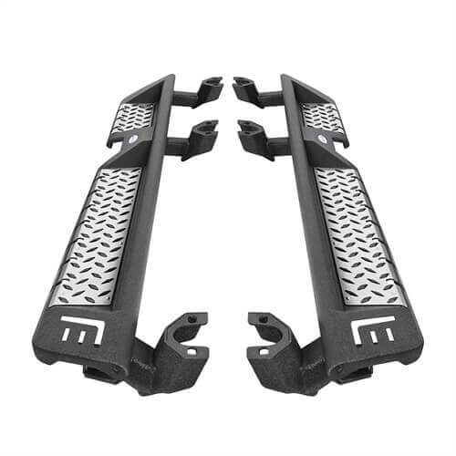 Wheel To Wheel Running Boards Side Step Bars For 2007-2018 Jeep Wrangler JK 4-Door - Hooke Road b2082s 22