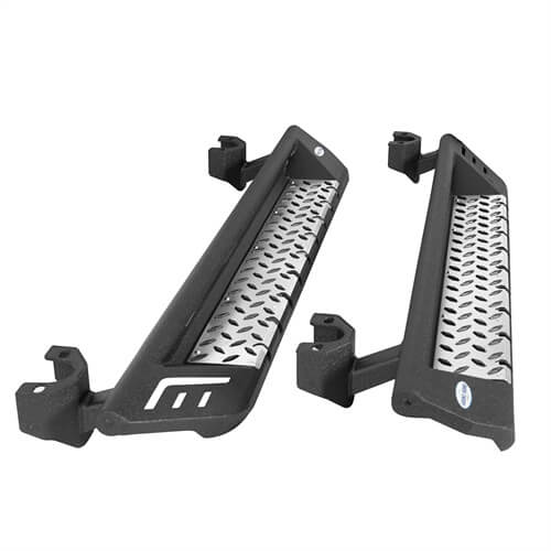 Load image into Gallery viewer, Wheel To Wheel Running Boards Side Step Bars For 2007-2018 Jeep Wrangler JK 2-Door - Hooke Road b2083s 21