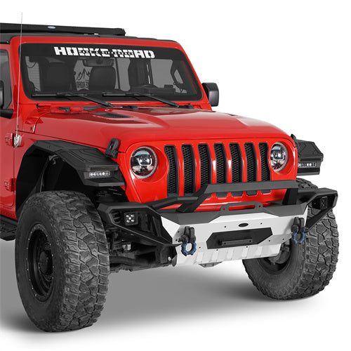 Load image into Gallery viewer, Hooke Road Jeep Wrangler Aluminum Front Bumper for 2018-2024 JL & 2020-2024 GLadiator JT b3067s 3