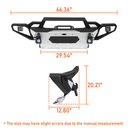 Load image into Gallery viewer, Hooke Road Jeep Wrangler Aluminum Front Bumper for 2018-2024 JL & 2020-2024 GLadiator JT b3067s 7