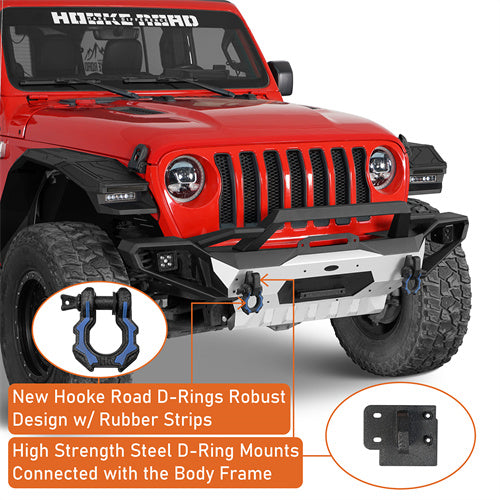 Load image into Gallery viewer, Hooke Road Jeep Wrangler Aluminum Front Bumper for 2018-2024 JL & 2020-2024 GLadiator JT b3067s 8