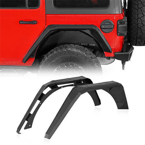 Load image into Gallery viewer, Hooke Road Jeep Wrangler JL Aluminum Rear Fender Flares for 2018-2024 Jeep Wrangler JL b3077s 1