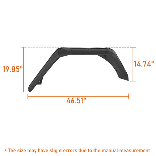 Hooke Road Jeep Wrangler JL Aluminum Rear Fender Flares for 2018-2024 Jeep Wrangler JL b3077s 5