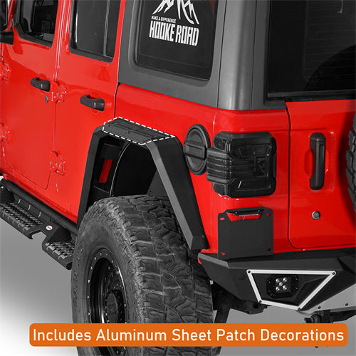 Hooke Road Jeep Wrangler JL Aluminum Rear Fender Flares for 2018-2024 Jeep Wrangler JL b3077s 9