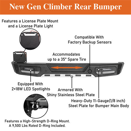 Load image into Gallery viewer, 2018-2024 Jeep Wrangler JL Rear Bumper Aftermarket Bumper 4x4 Parts - Hooke Road b3066 14