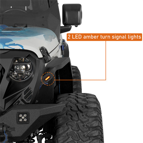 Load image into Gallery viewer, Hooke Road 2018-2025 Jeep Wrangler JL Front & Rear Fender Flares Kit 4 Pcs b3087 8