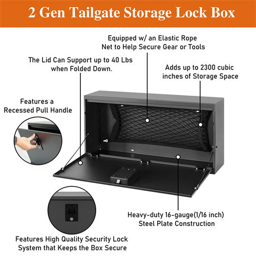 Load image into Gallery viewer, Hooke Road 2018-2024 Jeep Wrangler JL  Tailgate Storage Lock Box mmr30032 13