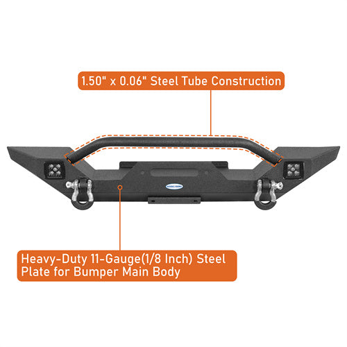 Load image into Gallery viewer, Hooke Road Jeep YJ Front Bumper with Winch Plate for 1987-1995 Jeep Wrangler YJ b1061s 10