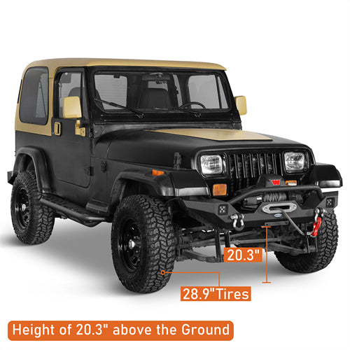 Load image into Gallery viewer, Hooke Road Jeep YJ Front Bumper with Winch Plate for 1987-1995 Jeep Wrangler YJ b1061s 12