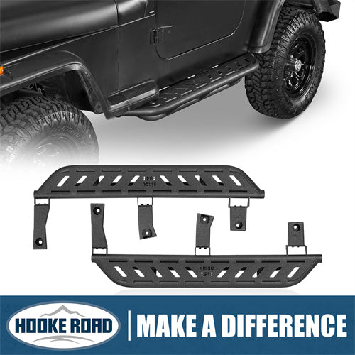 Load image into Gallery viewer, Hooke Road Jeep YJ Running Boards Nerf Side Step Bars for 1987-1995 Jeep Wrangler YJ b1065s 13