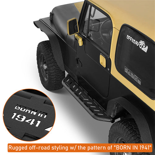 Load image into Gallery viewer, Hooke Road Jeep YJ Running Boards Nerf Side Step Bars for 1987-1995 Jeep Wrangler YJ b1065s 8