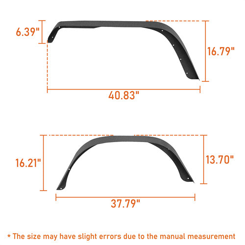 Load image into Gallery viewer, Hooke Road Jeep YJ Front & Rear Fender Flares Kit for 1987-1995 Jeep Wrangler YJ b1066 7