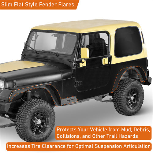 Load image into Gallery viewer, Hooke Road Jeep YJ Front & Rear Fender Flares Kit for 1987-1995 Jeep Wrangler YJ b1066 8