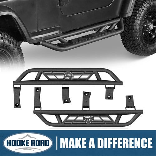 Load image into Gallery viewer, Hooke Road Jeep YJ Tubular Side Step Bars for 1987-1995 Jeep Wrangler YJ b1064s 12