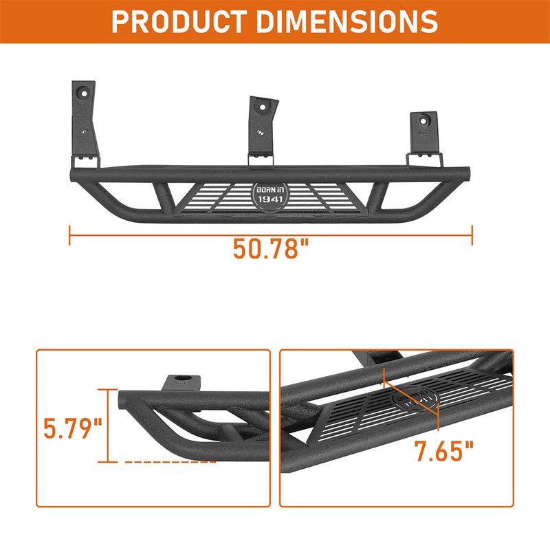 Load image into Gallery viewer, Hooke Road Jeep YJ Tubular Side Step Bars for 1987-1995 Jeep Wrangler YJ b1064s 5