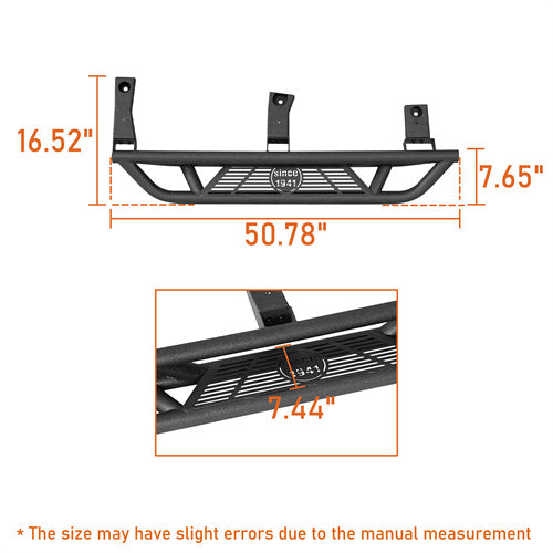 Load image into Gallery viewer, Hooke Road Jeep YJ Tubular Side Step Bars for 1987-1995 Jeep Wrangler YJ b1064s 6