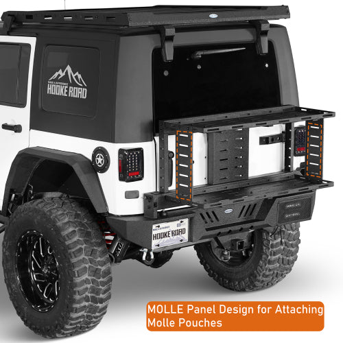 Load image into Gallery viewer, Hooke Road KarooCargo Rear Bumper w/ Double Cargo Carrier System for 2007-2018 Jeep Wrangler JK b2101s  11