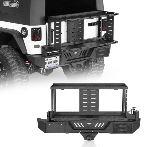 Hooke Road KarooCargo Rear Bumper w/ Double Cargo Carrier System for 2007-2018 Jeep Wrangler JK b2101s  1