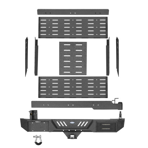 Load image into Gallery viewer, Hooke Road KarooCargo Rear Bumper w/ Double Cargo Carrier System for 2007-2018 Jeep Wrangler JK b2101s  9