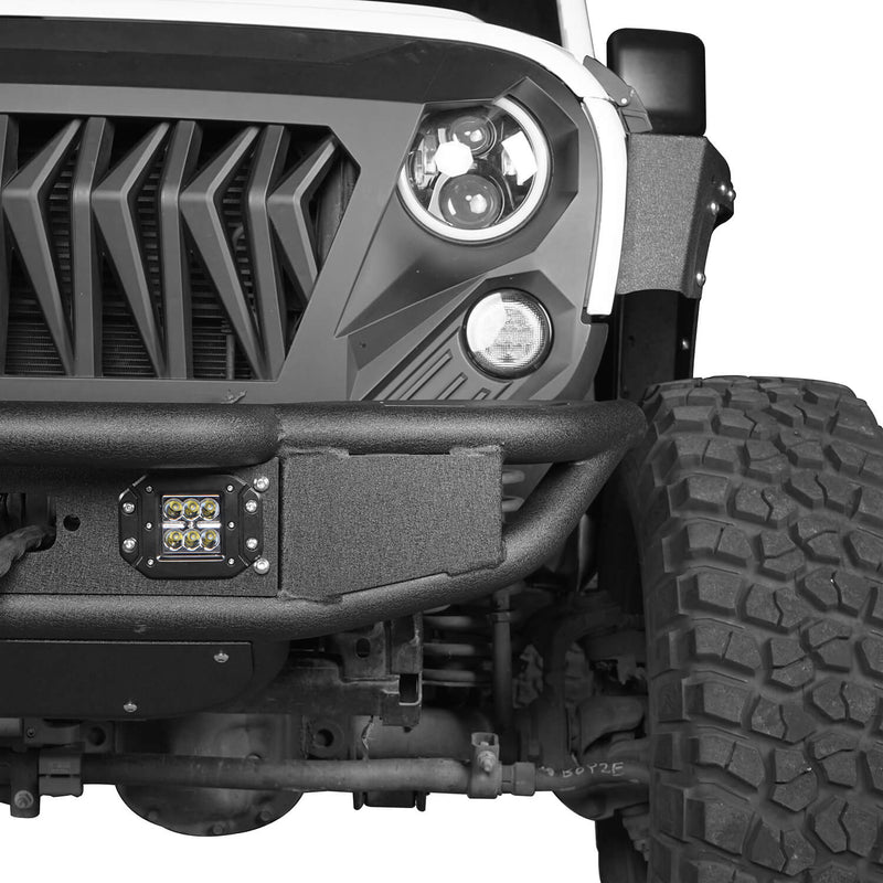 Load image into Gallery viewer, HookeRoad Lotus Tubular Front Bumper & Rear Bumper Combo for 2007-2018 Jeep Wrangler JK JKU Hooke Road HE.2032+HE.2030 5