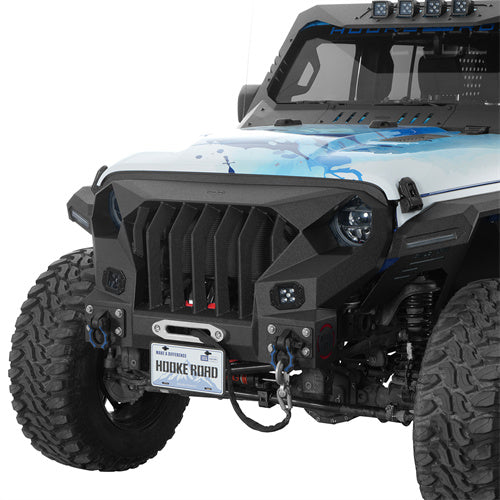 Load image into Gallery viewer, Hooke Road 2020-2025 Jeep Gladiator JT Stubby Mad Max Front Bumper w/Winch plate b3020a2s 2