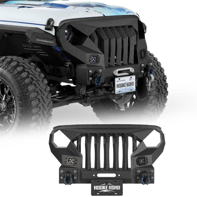 Load image into Gallery viewer, Hooke Road Front Bumper w/Mad Max Grill (18-25 Jeep Wrangler JL)