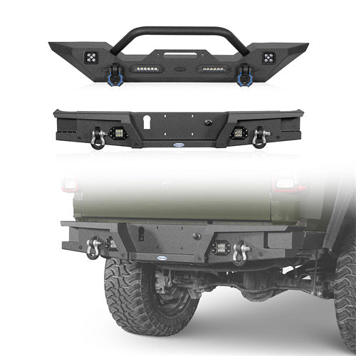 Load image into Gallery viewer, HookeRoad Jeep JT Mid Width Front Bumper & Rear Bumper for 2020-2024 Jeep Gladiator b30187003s 4